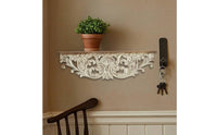 Wall Shelf with Scrollwork Ornate Carved Wall Shelf Vintage for Living Room, Entryway, Hallway
