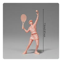Scene Display Hand Painted Tennis Couple Tennis Mini Figures Tabletop Figure Set for Model Collectors, Hobbyists