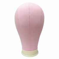 Multi-Purpose Use Canvas Block Head Stable Base Pinnable Hairpiece Head Hat Display Stand for Hairstylists, Retailers, Salon, Retail Shop, Studio