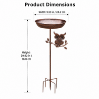 Cast Iron Bath, Freestanding Pedestal Birdbath, 76cm Retro Garden Ornament
