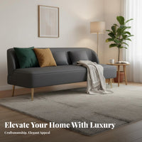 Easy to Clean Two-Tone Bench Settee Elegant Design Sofa High-Density Foam Cushion Living Room Seating Minimalist Design for Apartment Dwellers, Office Managers, Business Owners, Beauty Salon, Reception Area, Bedroom
