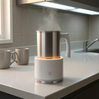 Stainless Steel Electric Milk Frother Transparent Lid Automatic Milk Frother Compact