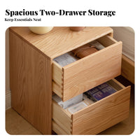 Minimalist Aesthetic 2-Drawer Chest Floor-Standing Bedside Table Space-Saving Design Nightstand Sturdy Frame for Homeowners, Apartment Dwellers, Bedroom, Living Room, Entryway, College Dorm