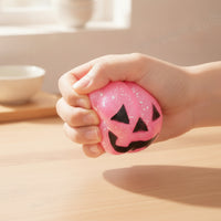 Halloween Pumpkin Compress Toy Stress Relief Jack-O'-Lantern Compress Toy Soft Pumpkin Stress Ball Stretchable for Desk, Classroom