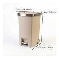 Pedal Trash Can Handshands-off Pedal Bin Trash Can with Wheels Rectangular Wastebasket Matte for Kitchen, Dorm Room