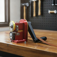 Adjustable Strap Cutter with Hand Crank Desktop Leather Edge Trimmer Long-Lasting Leather Strap Cutter Professional for Hobbyists, Home Workshops