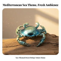 Resin Crab Figurine Seaside Elegance Sea Animal Table Decor Lively Color Marine Crustacean Statue for Collectors, Office, Bookshelf