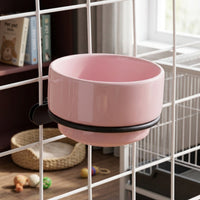 Ceramic Bird Feeder and Anti-Spill Bird Feeder for Pet Bird, Hanging Bird Feeder with Hook, Parrot Feeder Bowl Ceramic Bird Cage Accessories