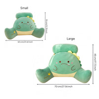 Removable Liner Cartoon Reading Pillow Embroidered Face Soft Backrest Cushion Checkered Textile Bed Rest Pillow Winged Design for Sofa