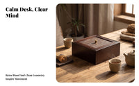 Solid Wood Tabletop Organizer Box