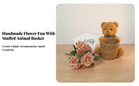 DIY Craft Project Bear Flower Arrangement Holder Teddy Bear Basket for Florists, Women, Holiday Celebration, Birthday Party, Home Decor