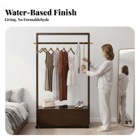 Stable Frame Rolling Clothing Rack Portable Mobile Clothes with Storage Cabinet Easy Assembly High Load Capacity for Apartment Dwellers, Homeowners, Bedroom, Entryway, Dressing Room, Retail Shop