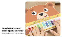 Musical Note Graphics Small Piano Keyboard animal-Shaped Wooden Piano Educational Music Toy Animal Illustrations