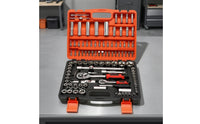 Socket and Ratchet Set Professional Ratchet Wrench Set with Case Mirror Finish Chrome Tools for Mechanics, Auto Repair, Garage, Roadside Emergency