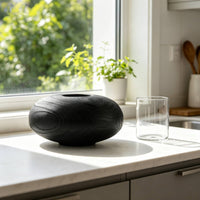Vase with Glass Cup Soilless Growing Vase Sculptural Oval Bowl for Tabletop