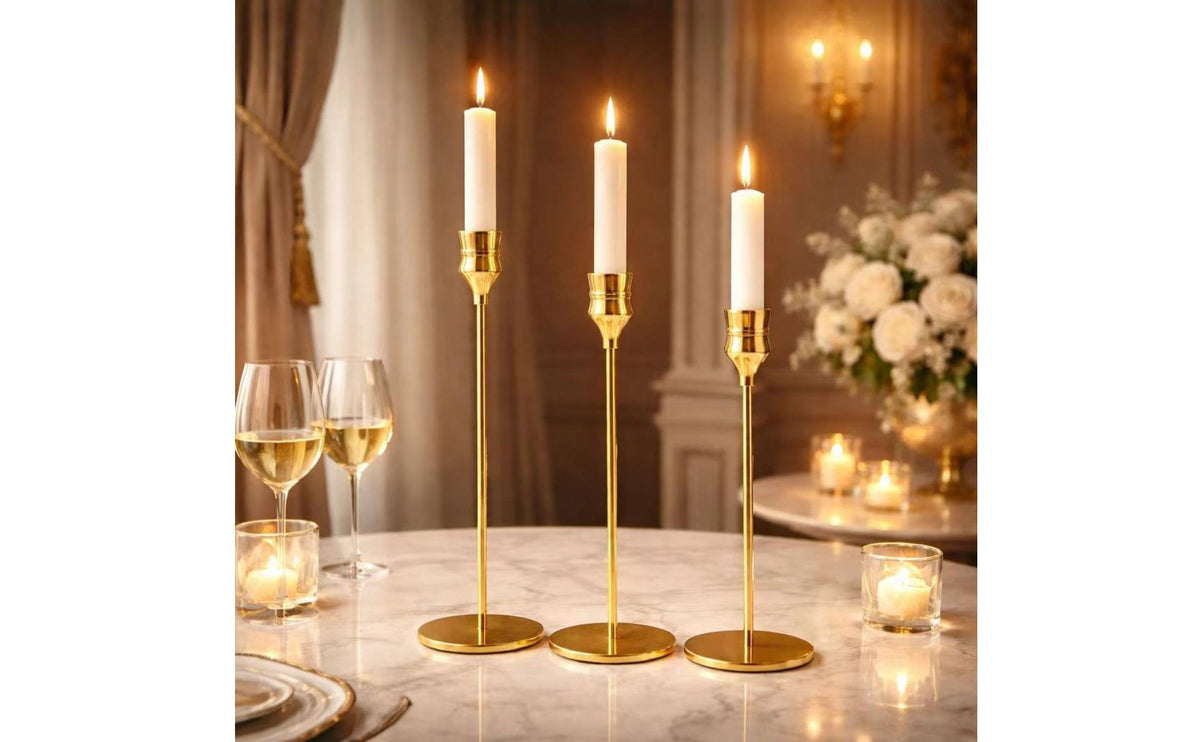 Metal Taper Candle Holders Holder Elegant Modern Candlesticks Holders Stable Base Table Centerpiece for Wedding, Mantlepiece