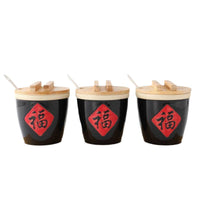 创意小福字缸酱缸福缸陶瓷调料调味缸酒店辣椒复古调味罐批发包邮