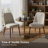 Light Luxury Design 3-Piece Round Table and Chair Set Modern Design 3-Piece Breakfast Nook Set Space-Saving Household Furniture Sturdy Construction for Apartment Dwellers, Business Owners, Balcony, Office Reception, Kitchen, Small Areas