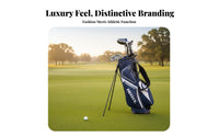 Golf Stand Bag with Wheels Large Capacity Retractable Athletic Gear Carrier Bag Double Shoulder Straps