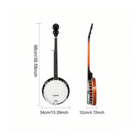 Two-Tone Finish Rosewood Resonator Banjo Chrome Hardware 5-String Banjo White Drumhead