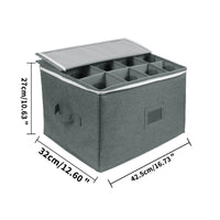 Wine Glass Storage Box with Dividers Dustproof Wine Glass Storage Box Foldable