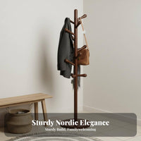Multi-Hook Treedesign Coat Stand Stable Design Unobstructedstanding Coat Tree Easy Assembly Garment Rack Space-Saving for Apartment Dwellers, Homeowners, Office Workers, Entryway, Bedroom, Hallway, Living Room