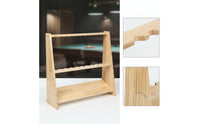 Trapezoid Cue Rack Wooden Floor Stand Organized Furniture for Game Room