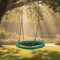 Segmented Panel Bird Nest Swing Padded Rim Round Nest Swing Loop Hangers Outdoor Play Gear Suspended