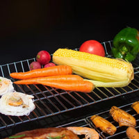 Briquette Grill with Lid Outdoor Briquette Grill with Side Shelf Adjustable Barbecue with Wheels for Families, Backyard, Patio, Camping
