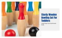 Wooden Bowling Game Set, Large, Early Education Toy for Kids, Parent-Child Interactive, Colorful, Boys Gift