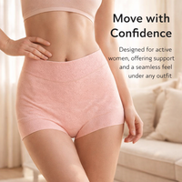 Underwear Women High Waisted Knickers with Non-Rolling Waistband, Breathable Ladies with Anti-Press Design