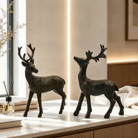 Deer Figurine Standing Deer Statue Compact Decor for Shelf, Mantel, Christmas