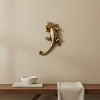 Gold Gecko Wall Decor European Design Gecko Wall Decor Resin Gecko Statue Textured Texture Dimensional Creature Figurine