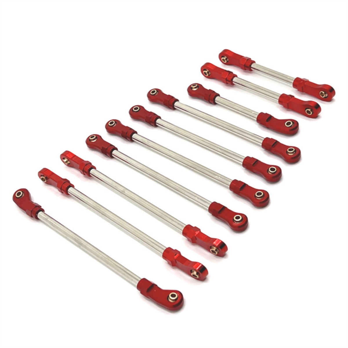 8 Pieces RC Car Tie Rod Kit Adjustable RC Link Rod Set for 1/10 R1001 R1002 R1003 Metal