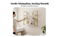 Space-Saving Geometric Floating Shelf Nordic design Display Rack Multi-Tiered Wall Decor Easy to Install for Salon Owners, Plant Lovers, Homeowners, Living Room, Bedroom, Home Office, Bathroom
