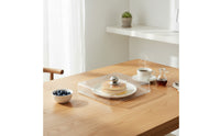 Serving Cover with Metal Knob Compact Rectangular Food Dome Versatile Clear Platter Lid for Caterers, Buffet