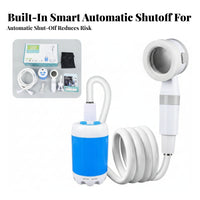 Coiled Hose Portable Electric Shower Compact Self-Priming Shower System for Camping, Travel