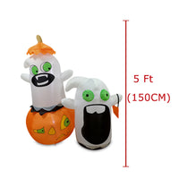 Inflatable Inflatable Pumpkin with Ghosts Self-Inflating Ghost with Pumpkin and Hat Bright Ghost with Hat Easy to Store for Yard