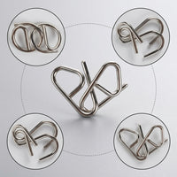 Metal Brain Teaser Puzzles Set of 8 - IQ Test Game for Adults & Party Favors
