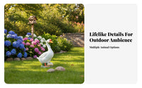 Resin Goose Statue Realistic Details Lawn Goose Statue Weather-Resistant