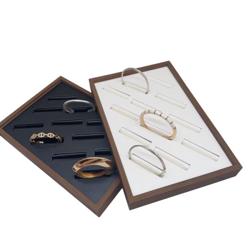 Solid Wood Bracelet Display Tray for Jewelry Storage and Display