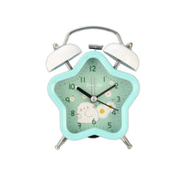 Silent Movement Star-Shaped Alarm Clock Metal Frame Home Decor Pastel Colors for Students, Heavy Sleepers