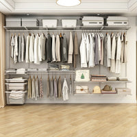 Walk-in Closet, Wardrobe, 3.6m Metal Storage System, Modern Minimalist, White