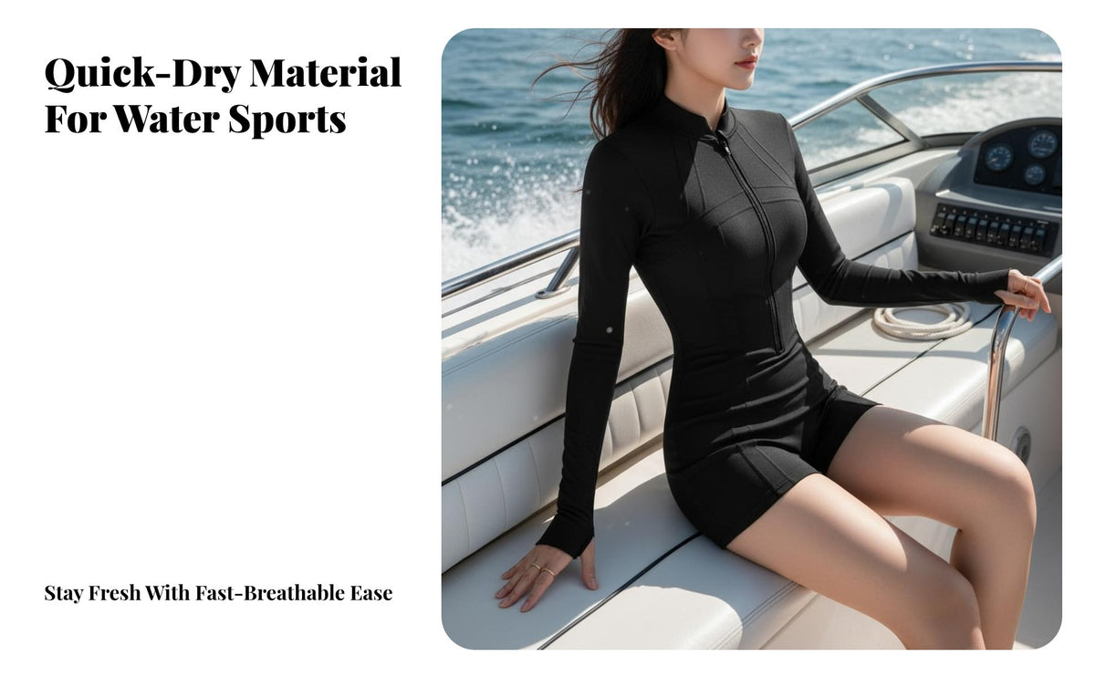 Sun Protection Surfing Suit Quick-Drying Long Sleeve Surf Shirt Full Coverage Bathing Suit Abdomen Control