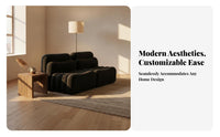 Lowheight Block Sofa Minimalist Design Reconfigurable Foam Block Sofa Wabi-Sabi Aesthetic Living Room Furniture for Renters, Open-Plan Space, Studio