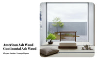 New Chinese Design Rectangular Tatami Tea Table Carbonized Finish Floor Seating Furniture Solid Wood Construction Low Desk Space-Saving for Minimalists, Apartment Dwellers, Living Room, Bay Window, Small Areas, Bedroom