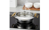 Mini Hot Pot Bowl Thickened Bottom Individual Hot Pot Foldable Handles Cookware for Restaurant, Home