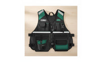 Wear-Resistant Multi-Pocket Tool Vest Large Capacity Pockets Adjustable Utility Vest Breathable Mesh Workwear for Electricians, Carpenters