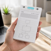 Acrylic Hardcover Tear-Off Notepad with Clip, Portable Mini Notebook with Detachable Lined/Grid Pages