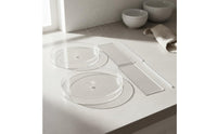 8 Pieces Transparent Discs Acrylic Cake Disc and Scraper Set Long-Lasting Acrylic Cake Disc Set Reusable for Pastry Chefs, Party, Bakery